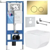 Roxen Boro в комплекте с инсталляцией StounFix Dual Fresh 6 в 1 868572 (кнопка: сатин матовая)