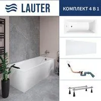 Lauter Aurora 170x70 21010070 (с ножками, лицевым экраном и сифоном 21Y11022 белый)