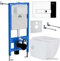 Roxen Cube Bidet One Rimless 6 в 1 StounFix Slim 596716 (кнопка: хром)