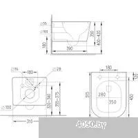 Roxen Boro в комплекте с инсталляцией StounFix Dual Fresh 6 в 1 868631 (кнопка: брашированное золото