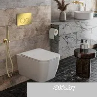 Roxen Cube в комплекте с инсталляцией StounFix Dual Fresh 6 в 1 968014 (кнопка: золото глянцевое )