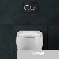 Roxen Egg в комплекте с инсталляцией StounFix Dual Fresh 6 в 1 964079 (кнопка: черный матовый)