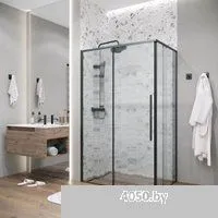 Grossman Galaxy 100х195 200.K33.01.100.21.02 (черный матовый/стекло шиншилла)