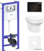 Унитаз Lavinia Boho Relfix Grance Hill Rimless 6 в 1 87561024 (черный/золот.пластик)