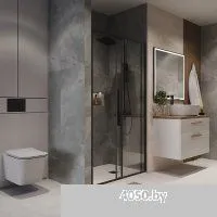 Niagara 140x195 NG-84-14AB (черный матовый/прозрачное стекло)