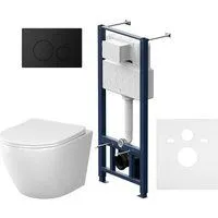 AM.PM Pro L IS49038.801900 (черный матовый, с сиденьеми кнопкой смыва)