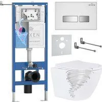 Roxen Antares Tornado Long в комплекте с инсталляцией StounFix Dual Fresh 6 в 1 868446 (кнопка: белы