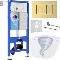 Roxen Antares Tornado в комплекте с инсталляцией StounFix Dual Fresh 6 в 1 968463 (кнопка: браширова