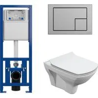 Cersanit Carina New Clean On с инстал. Link Pro (с кнопкой Corner 64107 хром матовый)