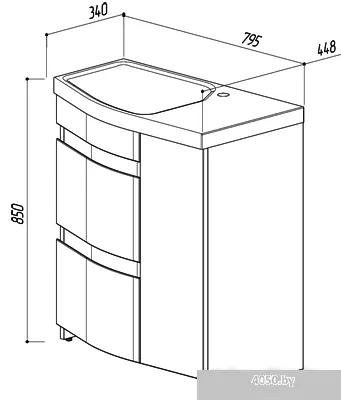 Belux Тумба под умывальник Япония H-80-02 new (правая)