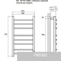 Маргроид Ferrum Вид 5 СНШ 80/50 Белый матовый, скрытого монтажа, таймер справа