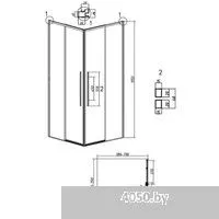 Grossman Galaxy 80x195 1/2.K33.01.80.21.00 (черный матовый/прозрачное стекло)