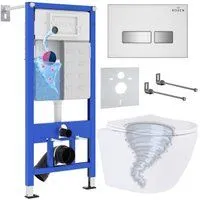 Roxen Antares Tornado в комплекте с инсталляцией StounFix Dual Fresh 6 в 1 968395 (кнопка: белый гля