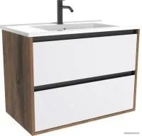 ЗОВ Тумба под умывальник Парма 90 P90LA0MWMC1B-OL90 (аттик/белый матовый/черный)