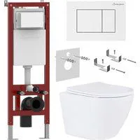 Roxen Antares в комплекте с инсталляцией Asten Readle Zentralmodul AR0601-185W с белой кнопкой