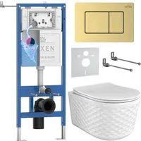 Roxen Vine Tornado в комплекте с инсталляцией StounFix Dual Fresh 6 в 1 979022 (кнопка: брашированно