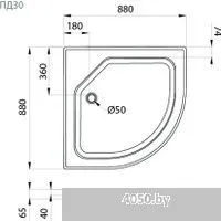 Triton ПД30 ДК 1/4 круга 88х88 (с бортом)