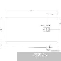 BelBagno TRAY-MR-UNO-AH-170/80-35-W-CR 170x80