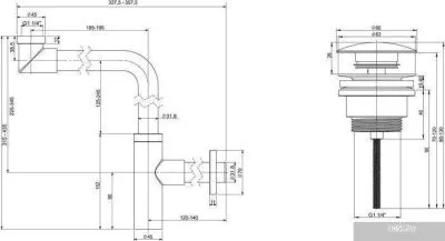Wellsee Drainage System 182128003 (сифон, донный клапан, матовый белый)