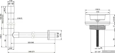 Wellsee Drainage System 182114005 (сифон, выпуск, хром)