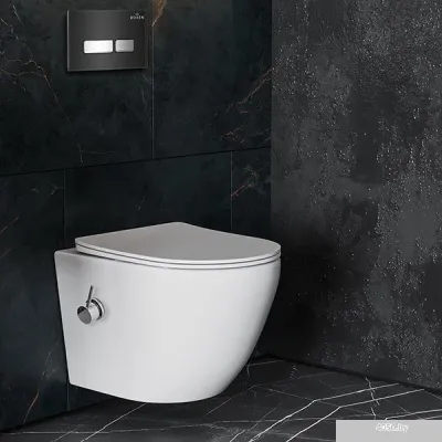 Roxen Antares Bidet в комплекте с инсталляцией StounFix Slim 6 в 1 963184 (кнопка: черное стекло)