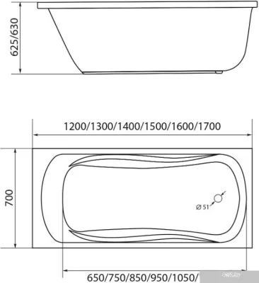 Ванна 1Марка Classic 140x70