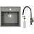 БелЭворс Rio + смеситель W74004-9 + дозатор L405-1 (серый/сатин)