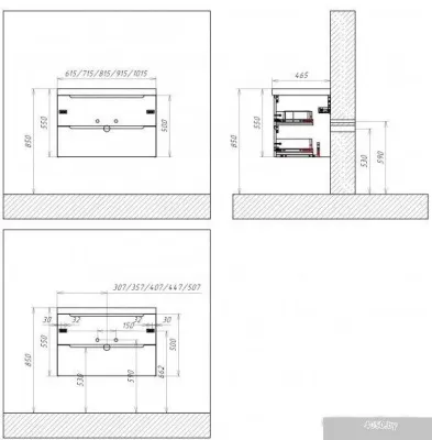 BelBagno Тумба под умывальник Etna-900-2C-SO-RW-P (rovere moro)