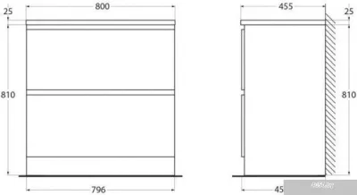 BelBagno Тумба под умывальник Albano-800-2C-PIA-BL (белый глянец)