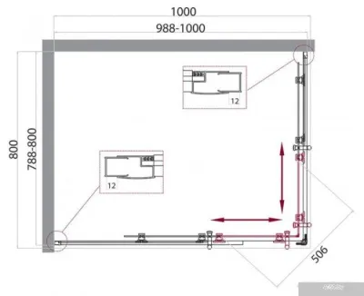 BelBagno UNO-195-AH-2-100/80-P-Cr (текстурное стекло)