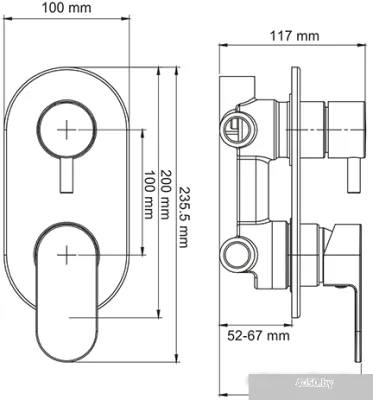 Накладная панель Wasserkraft Dinkel 5871