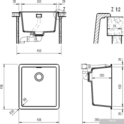 Кухонная мойка TEKA Radea 350/400 TG Шоколад [40143856]