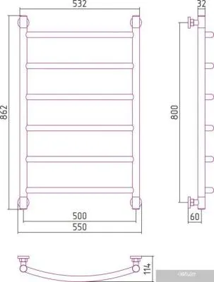 Полотенцесушитель Сунержа Галант+ 800x500 12-0200-8050