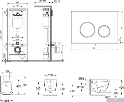 Унитаз Lavinia Boho Relfix One Rimless 7 в 1 87050161 (белый пластик)