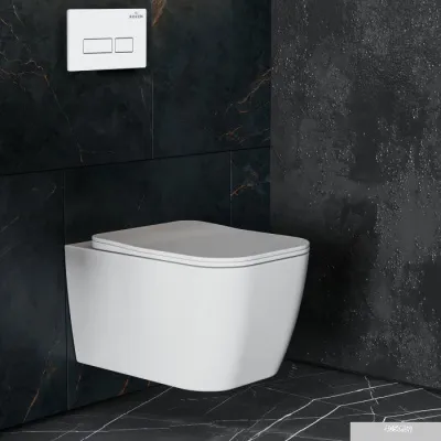 Roxen Cube в комплекте с инсталляцией StounFix Slim 6 в 1 571468 (кнопка: белый глянец)