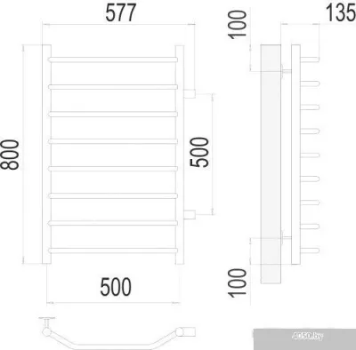 Полотенцесушитель TERMINUS Виктория П8 500x800 бп