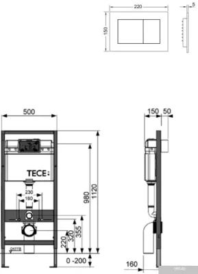 Tece 9.400.407 (без кнопки смыва)