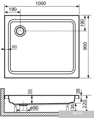 Душевой поддон RGW Style 100x90