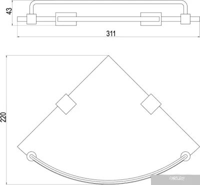 Timo Полка Selene 10073/00 (хром/матовое стекло)