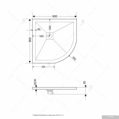 Душевой поддон RGW ST/R-0100G 16153100-02 100x100