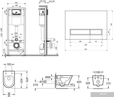 Унитаз Lavinia Boho Biore Compacto Rimless 6 в 1 77040085