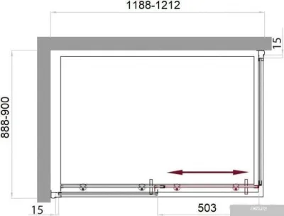 BelBagno UNO-195-AH-1-120/90-C-Cr (прозрачное стекло)