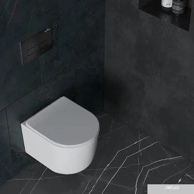 Roxen Simple Compact в комплекте с инсталляцией StounFix Slim 6 в 1 921358 (кнопка: черный матовый)