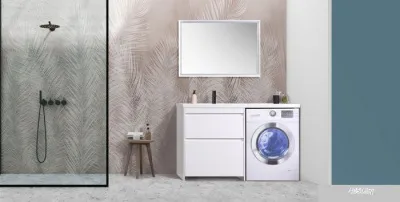 Belux Тумба под умывальник Ока Н 44-02 (1, белый глянец)