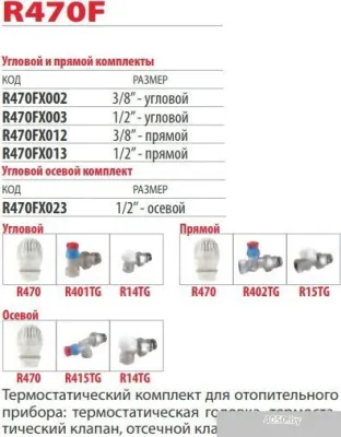 Фитинг Giacomini Комплект термостатический R470FX002