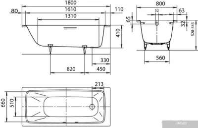 Ванна Kaldewei Cayono 180x80 275100013001