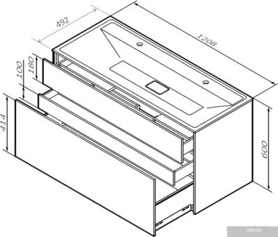 AM.PM Тумба под умывальник Inspire 2.0 120 M50AFHX1203GM (графит)