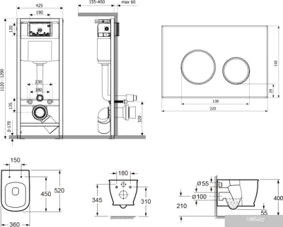 Унитаз Lavinia Boho Relfix Bell Pro Rimless 7 в 1 87050126 (хром пластик)