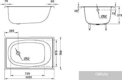 Ванна BLB Europa 105x70
