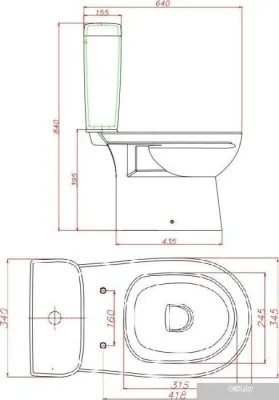 Керамин Альбано R Инкоэр двухрежимный Безободковый (с жёстким сиденьем)